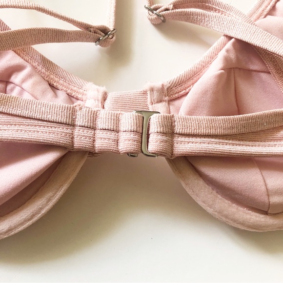 Xhilaration Pink Shimmer 2 piece Swimsuit Bikini S Top M bottoms New with Tags - Picture 7 of 8